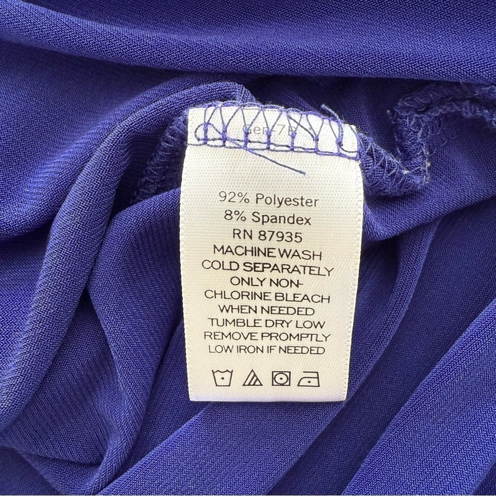 Susan Graver Liquid Knit Tunic Top Vibrant Blue Size Medium - Picture 4 of 7